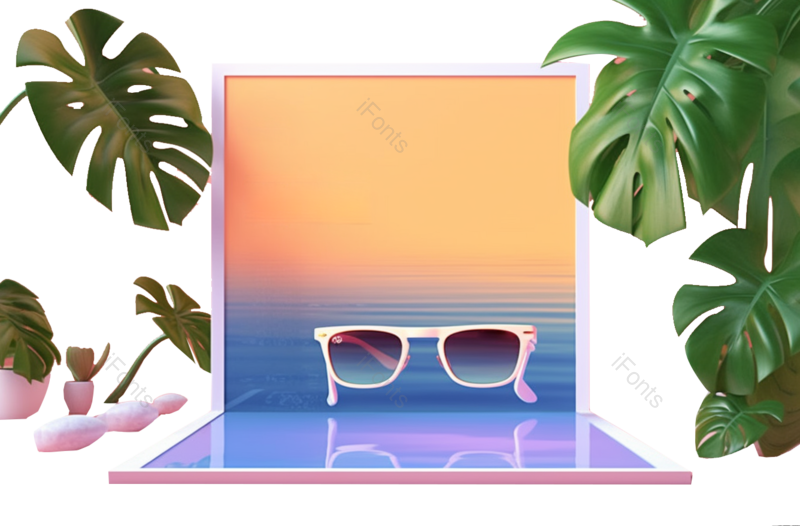 夏天图片,插画元素,度假PNG,海报免抠素材